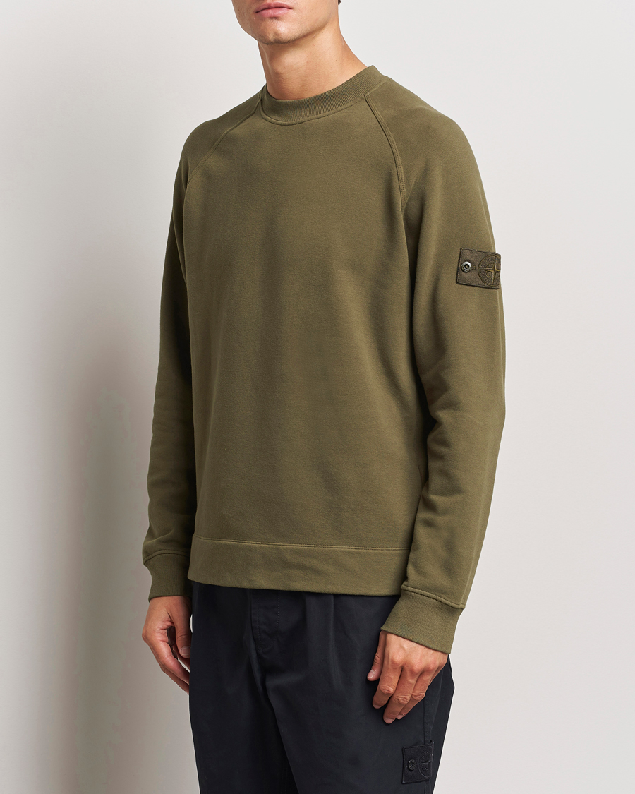 Homme |  | Stone Island | Ghost Organic Cotton Fleece Sweatshirt Military Green