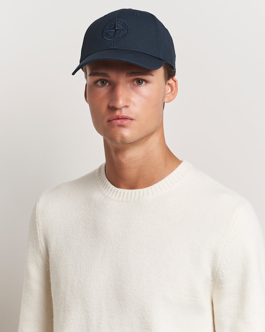 Homme |  | Stone Island | Cotton Rep Logo Cap Navy Blue