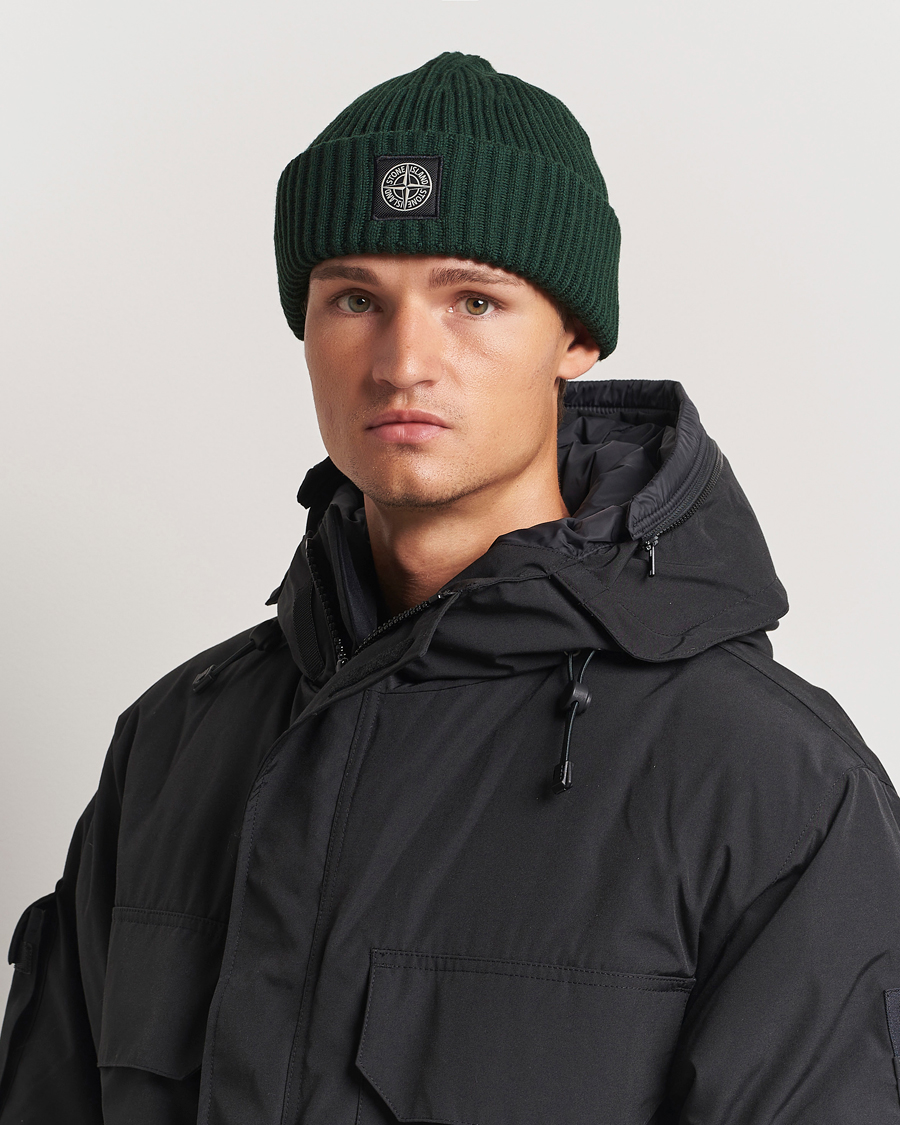 Homme | Bonnets | Stone Island | Full Rib Wool Beanie Musk