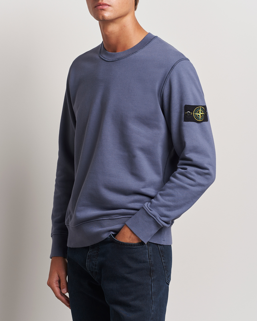 Homme |  | Stone Island | Garment Dyed Fleece Sweatshirt Mid Blue