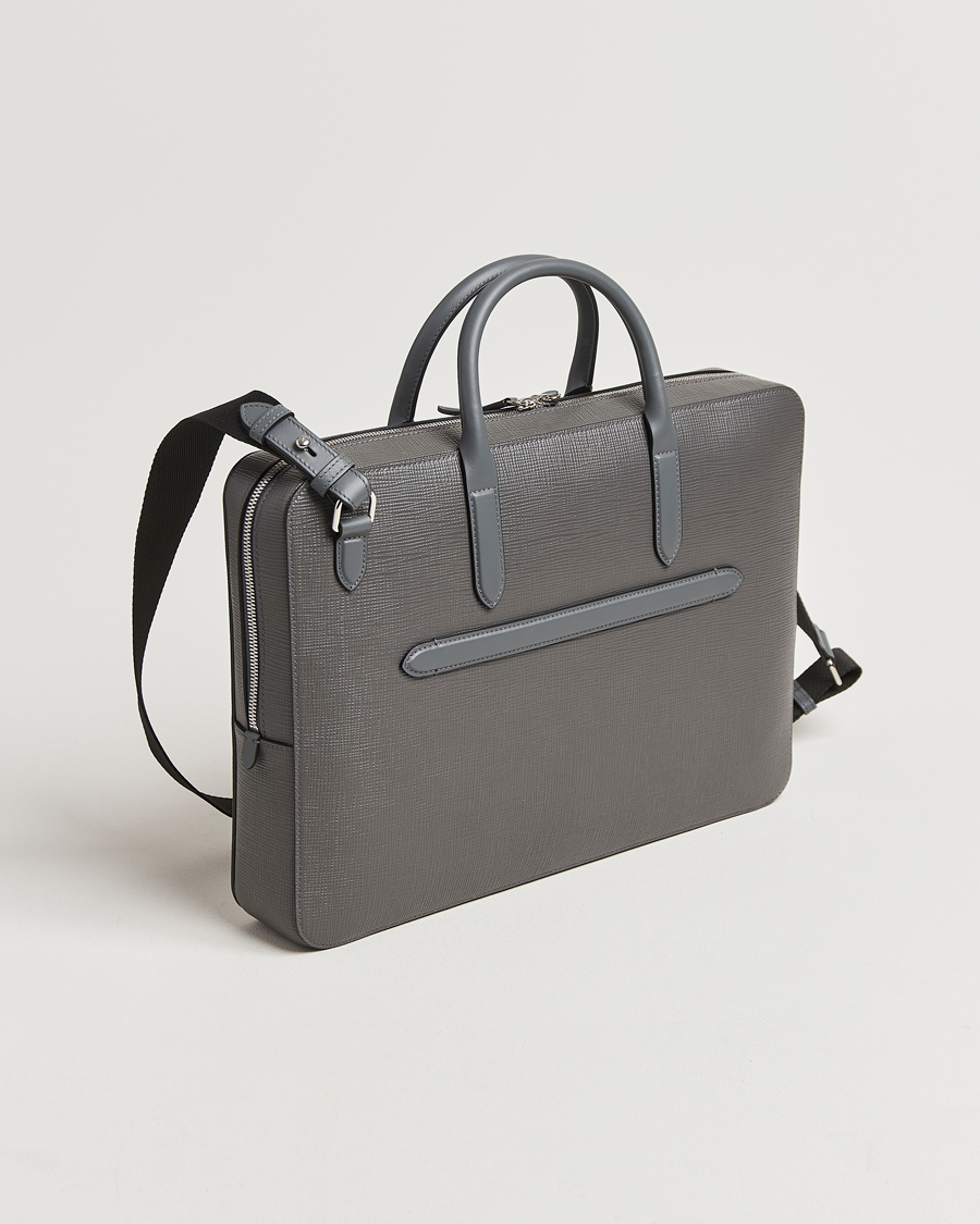 Homme |  | Smythson | Panama Lightweight Briefcase Storm Grey