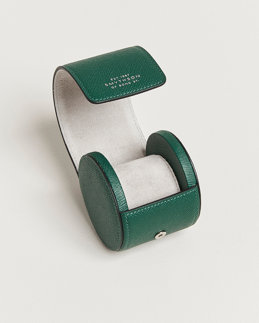 Homme |  | Smythson | Panama Single Watch Roll Forrest Green