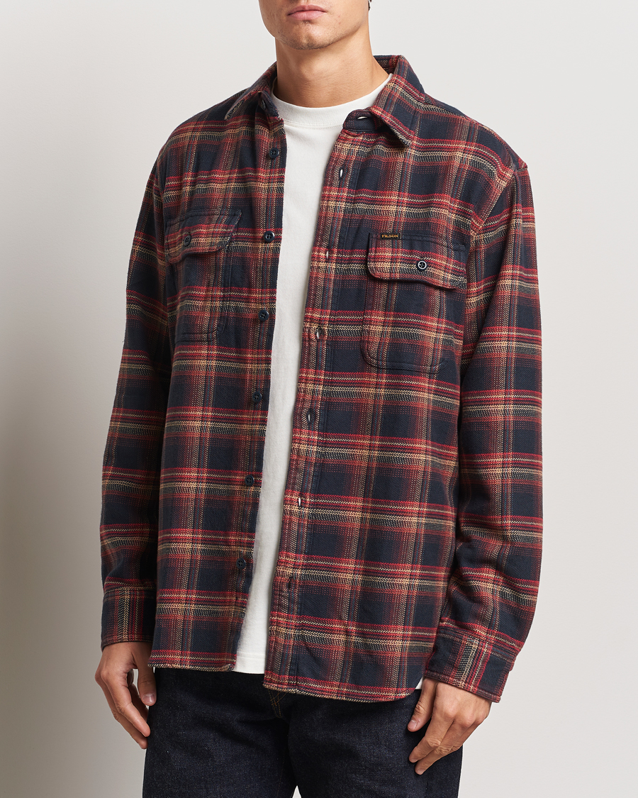 Homme |  | Filson | Vintage Flannel Work Shirt Black/Rust