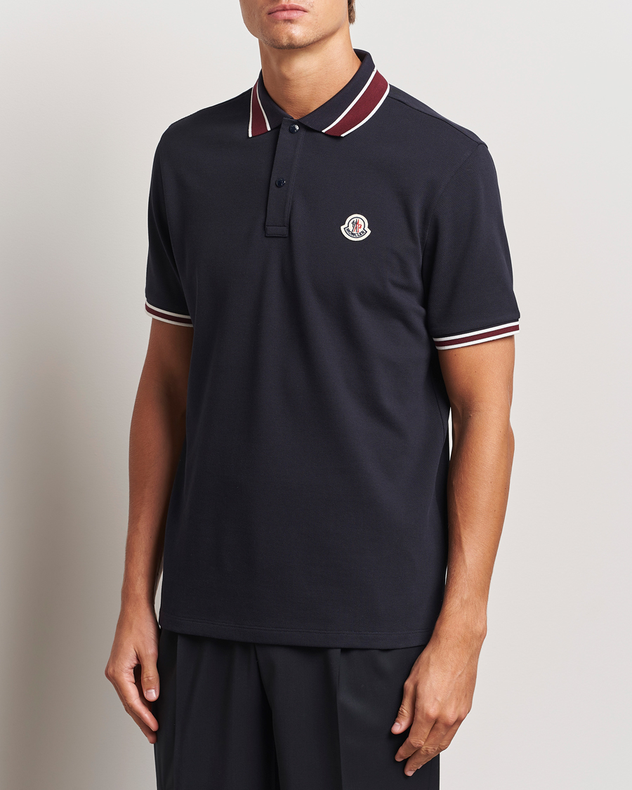 Homme | Polos | Moncler | Double Contrast Collar Polo Navy