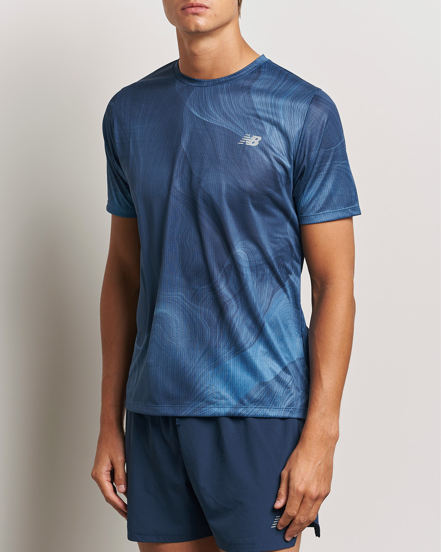 Homme | T-shirts fonctionnels | New Balance Running | Athletics Run T-Shirt Blue Agate