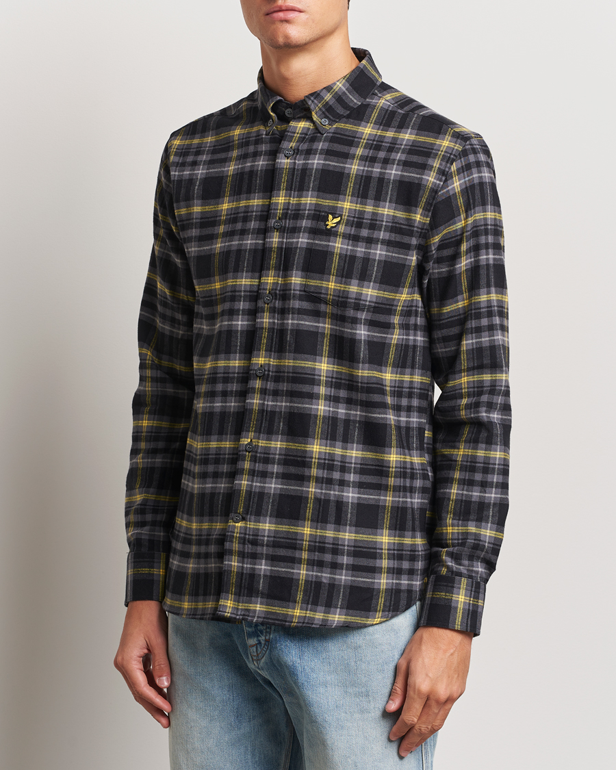 Homme |  | Lyle & Scott | Checked Flannel Shirt Jet Black