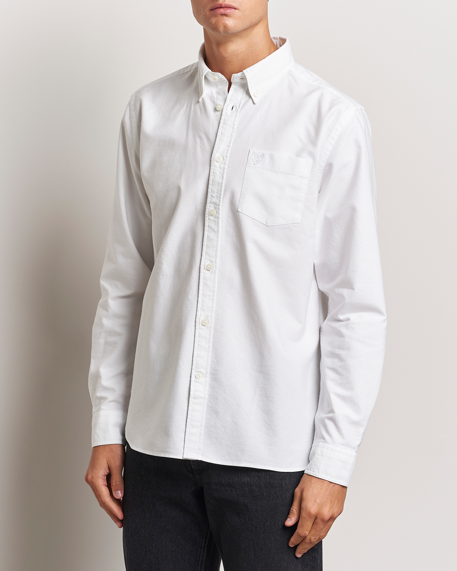 Homme |  | Lyle & Scott | Tonal Eagle Plain Oxford Shirt White