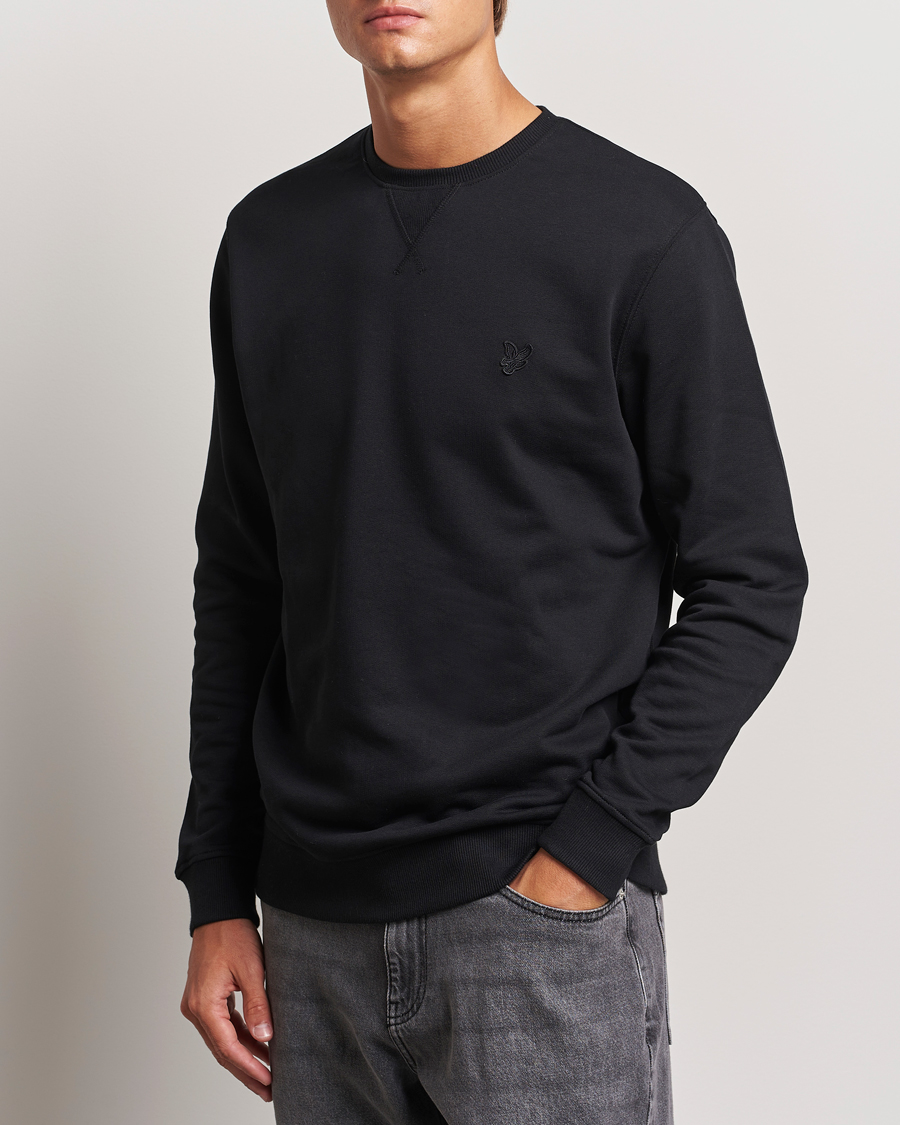 Homme |  | Lyle & Scott | Tonal Eagle Crew Neck Sweatshirt Jet Black