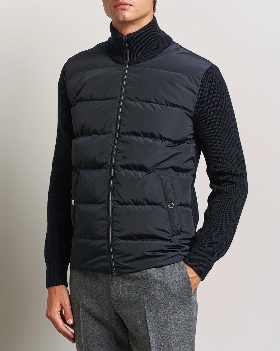 Homme |  | Herno | Knitted Hybrid Jacket Navy