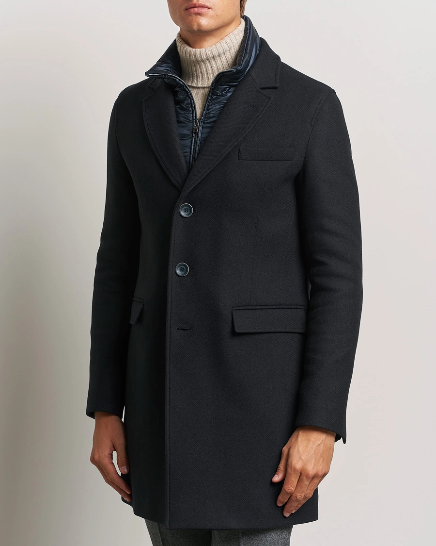 Homme |  | Herno | Wool Zip Coat Navy