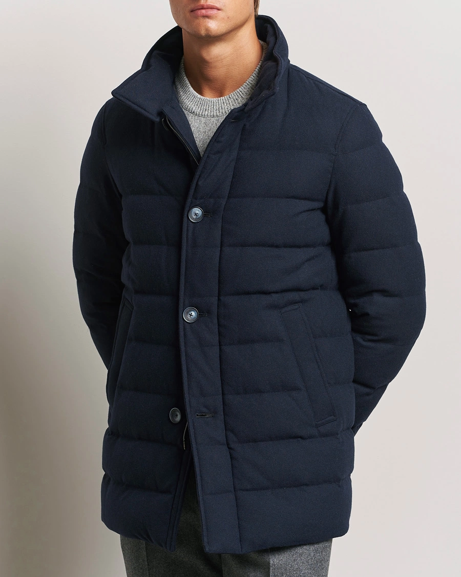 Homme |  | Herno | Cashmere Flannel Down Coat Navy