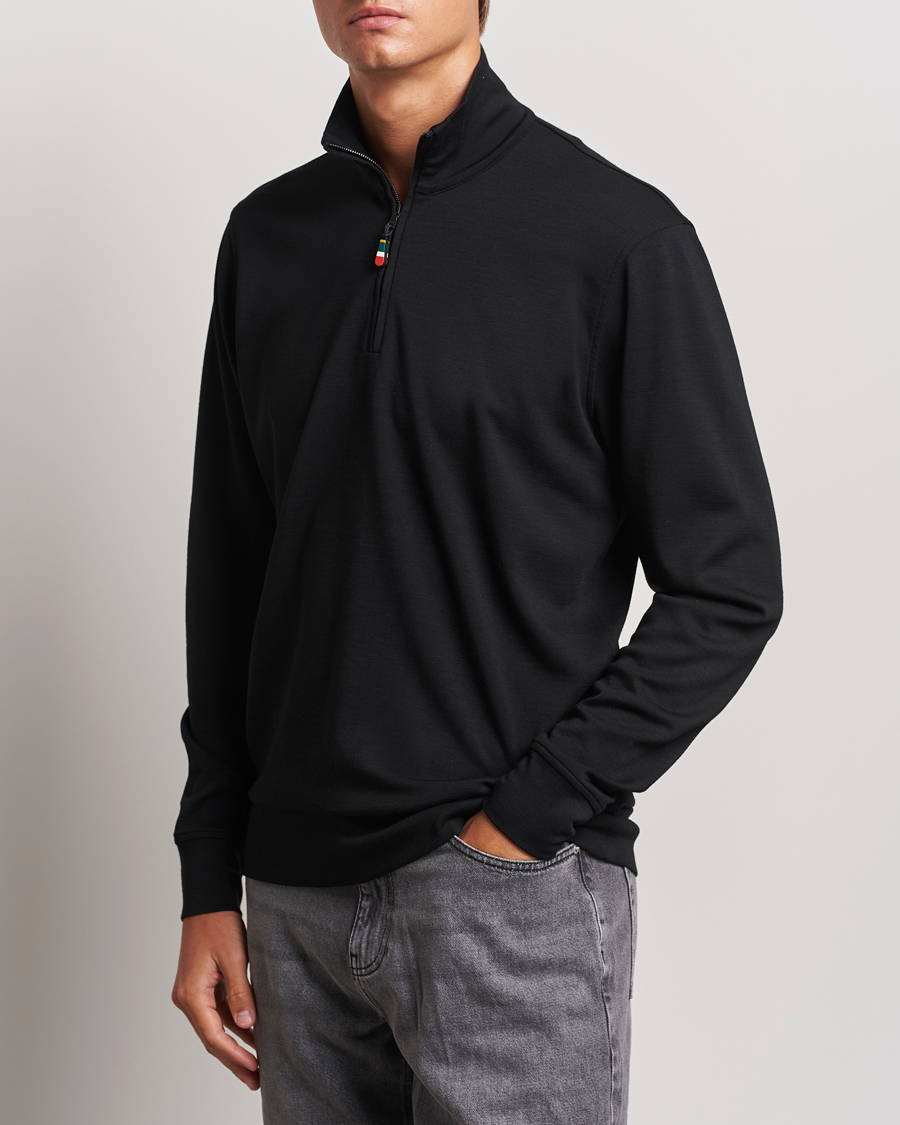 Homme |  | Orlebar Brown | Isar Graphite Merino Half Zip Black