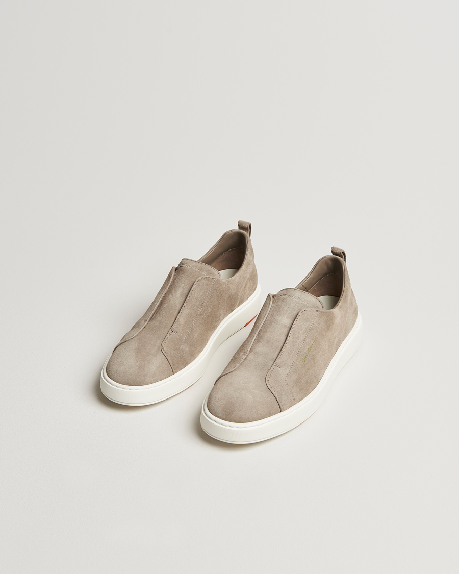 Homme | Chaussures | Santoni | Cleanic No Lace Sneaker Taupe Suede