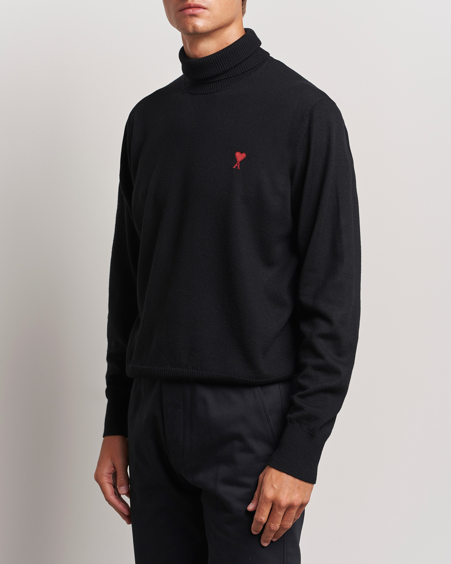 Homme |  | AMI | Heart Logo Wool Turtleneck Black