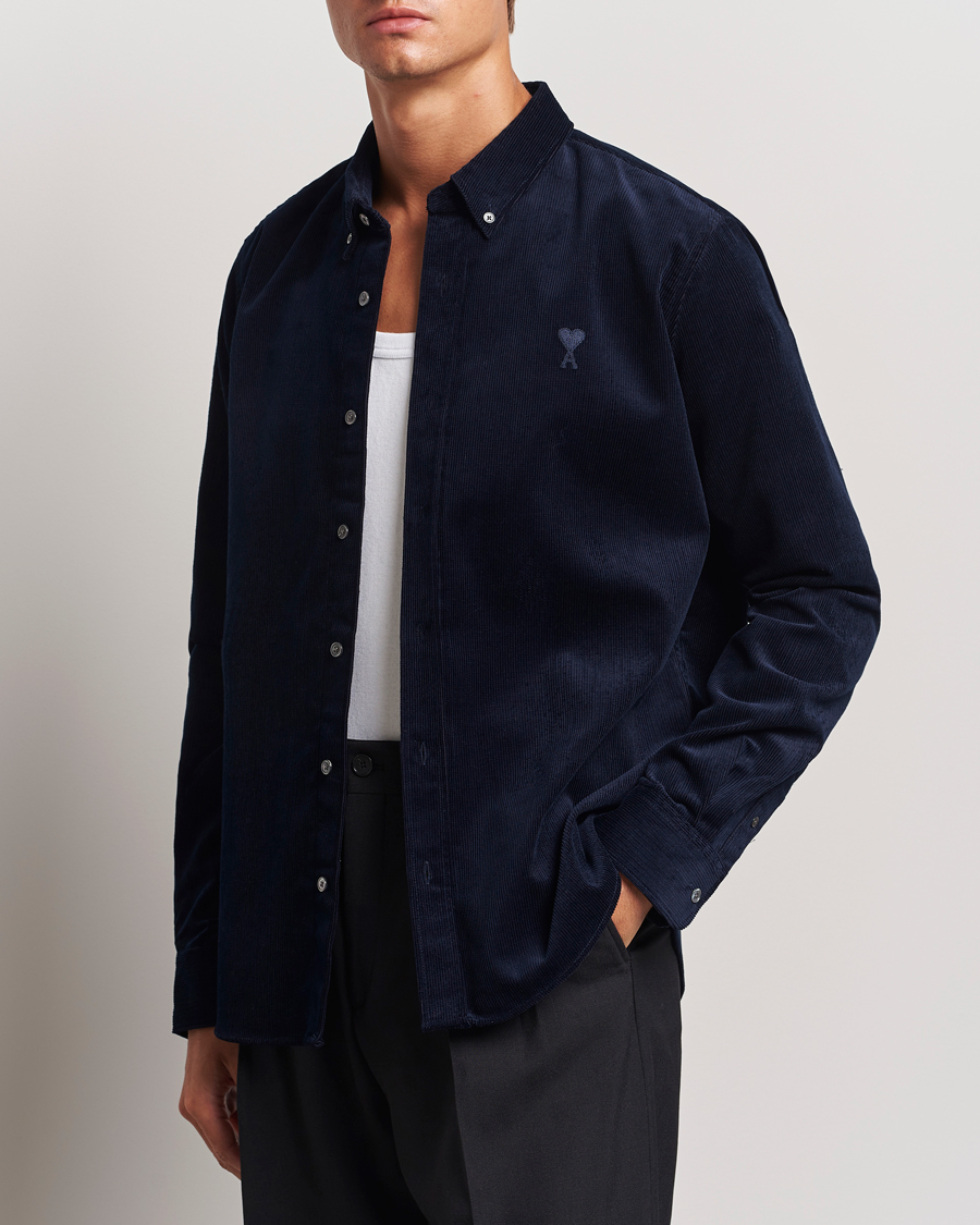 Homme |  | AMI | Classic Fit Corduroy Shirt Navy