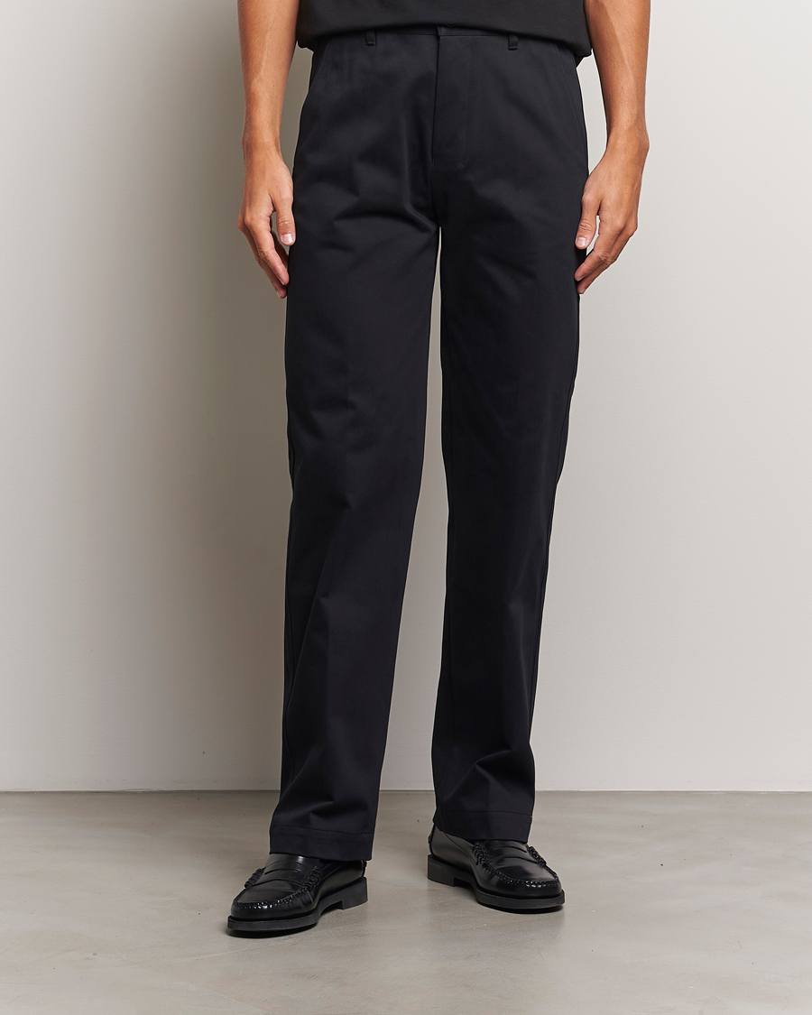 Homme |  | AMI | Straight Fit Chino Trousers Black