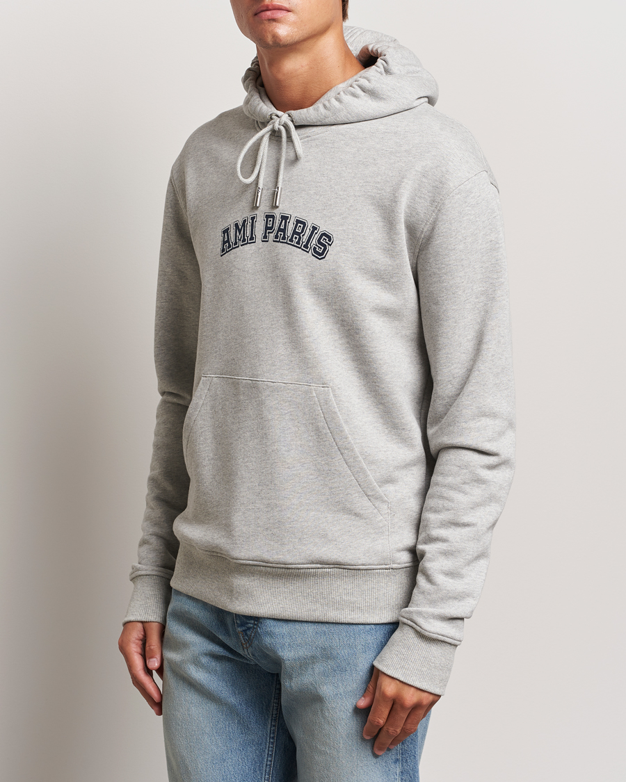 Homme |  | AMI | Paris Logo Hoodie Heather Ash Grey