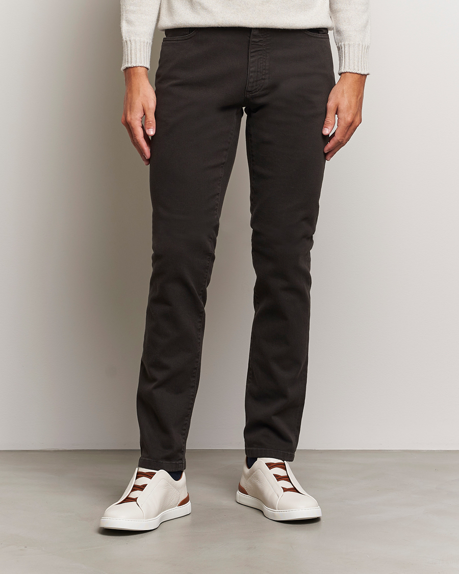 Homme |  | Zegna | 5-Pocket Comfort Denim Pants Dark Brown
