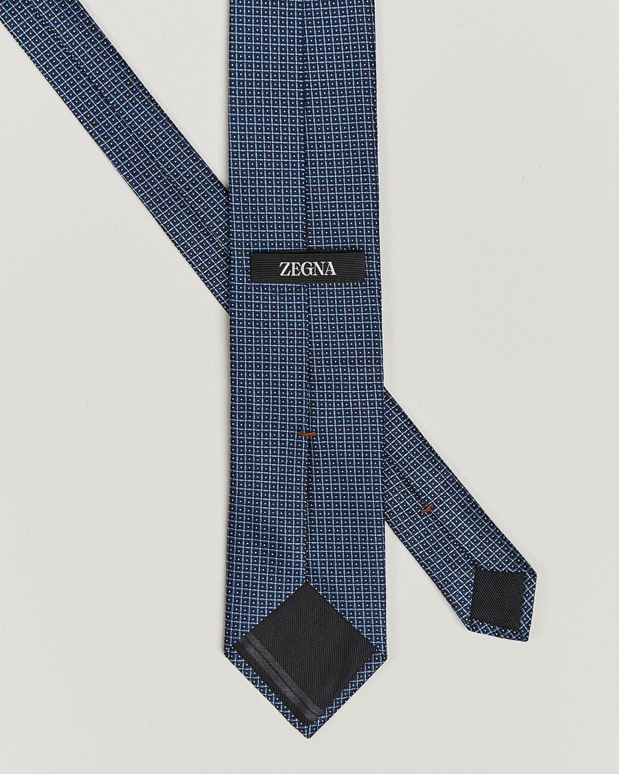 Homme |  | Zegna | Jacquard Silk Tie Dark Blue