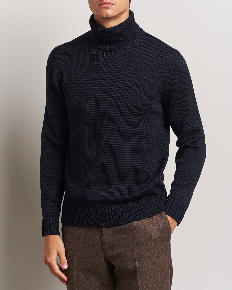 Homme |  | Zanone | Virgin Merino Wool Rollneck Navy