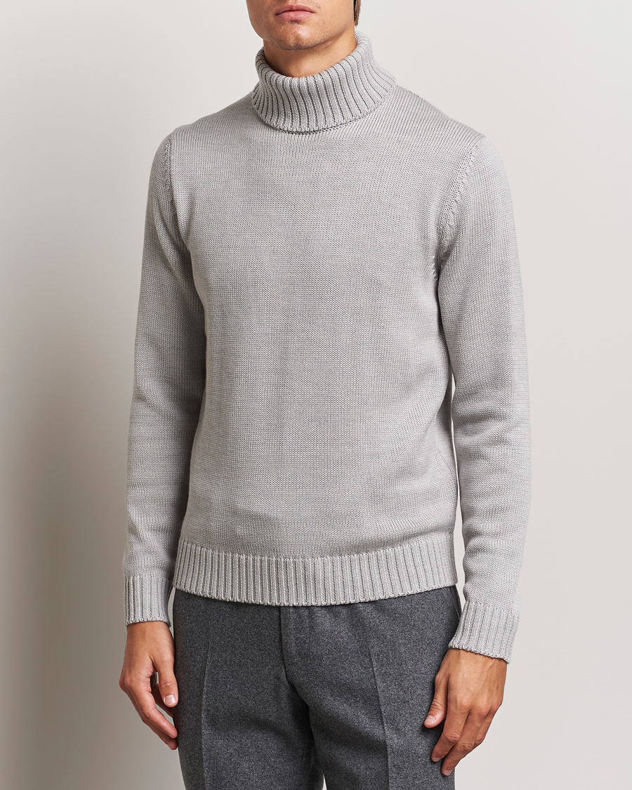 Homme |  | Zanone | Virgin Merino Wool Rollneck Light Grey