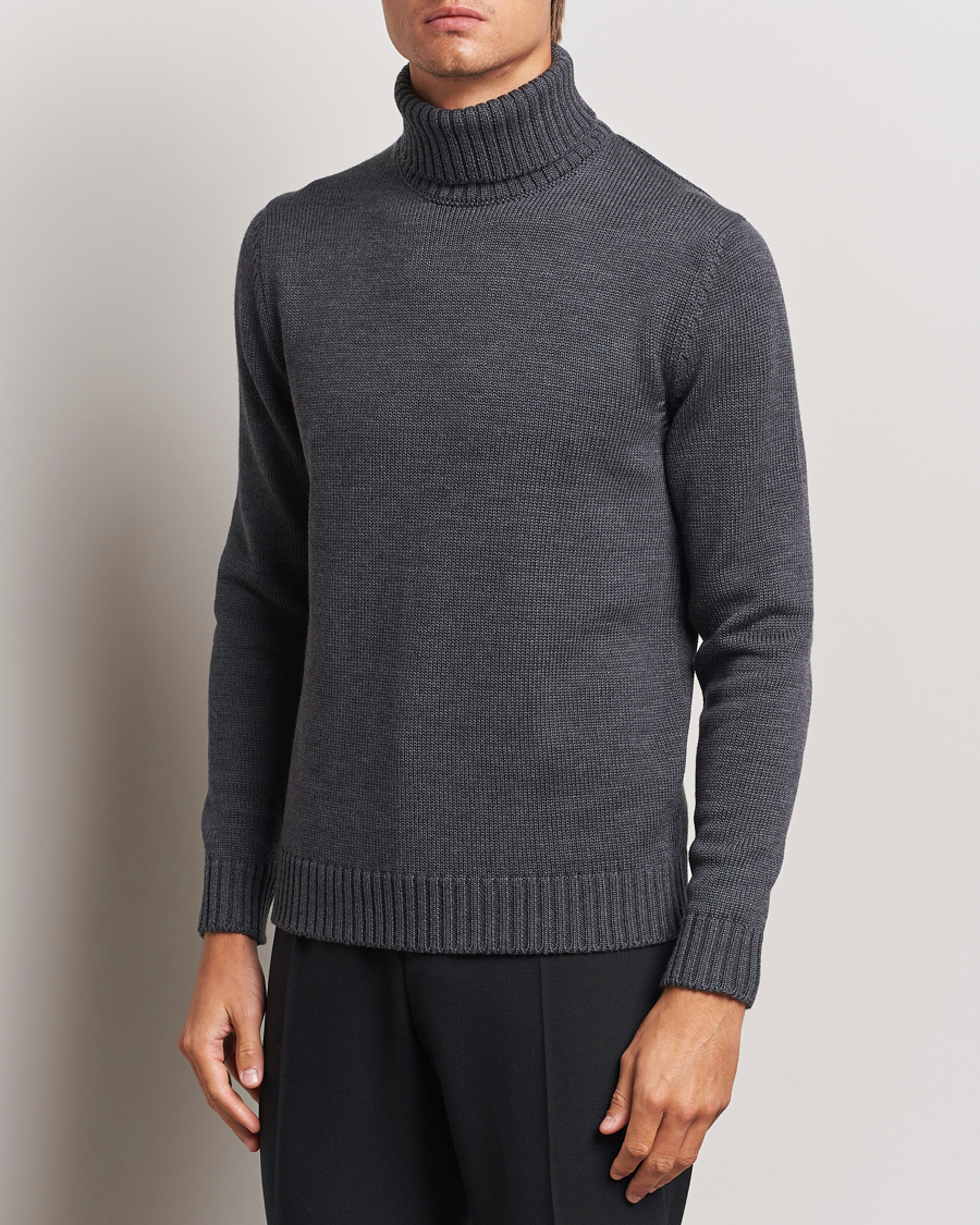 Homme |  | Zanone | Virgin Merino Wool Rollneck Grey Melange