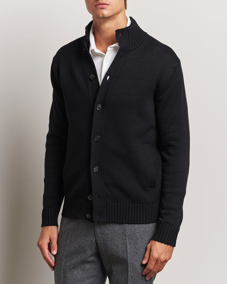 Homme |  | Zanone | Virgin Merino Wool Chioto Cardigan Black