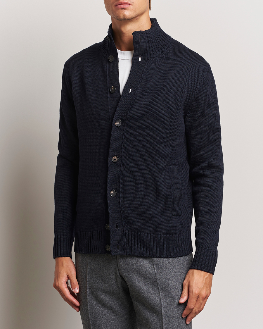 Homme |  | Zanone | Virgin Merino Wool Chioto Cardigan Navy