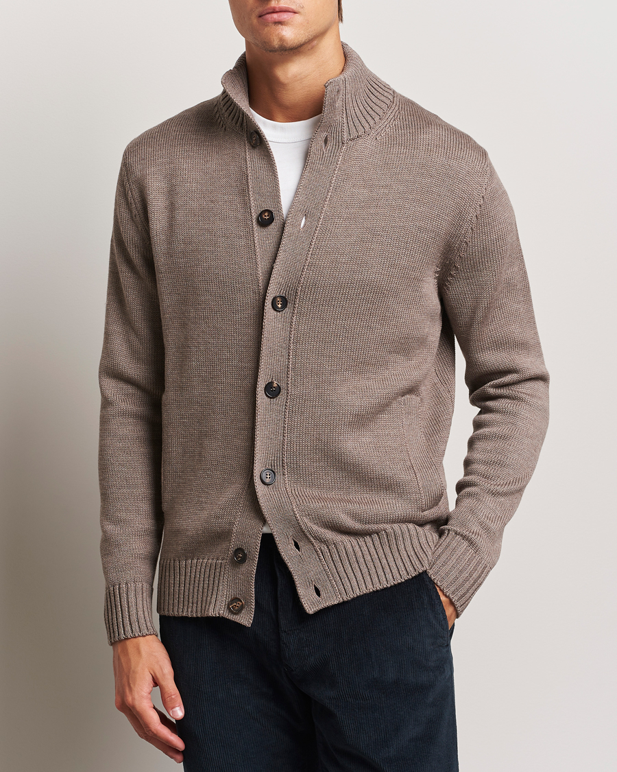 Homme |  | Zanone | Virgin Merino Wool Chioto Cardigan Taupe