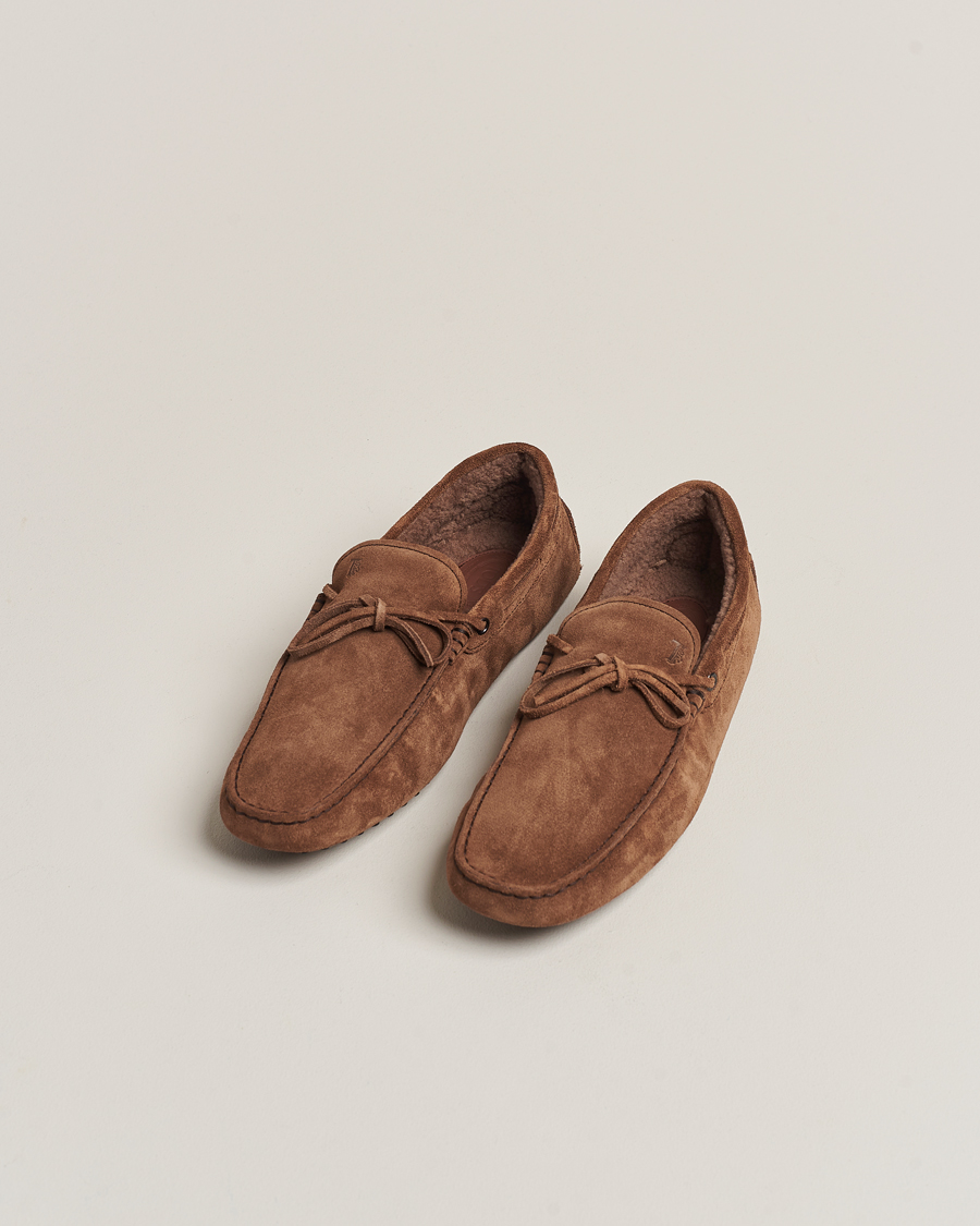 Homme |  | Tod\'s | Winter Shearling Gommino Brown Suede