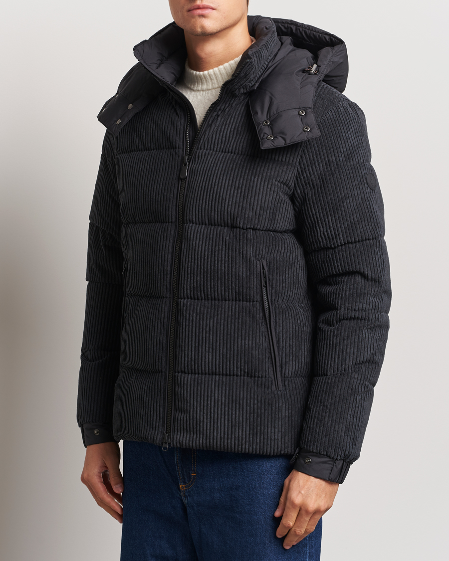 Homme |  | Save The Duck | Albus Cord Padded Puffer Jacket Black