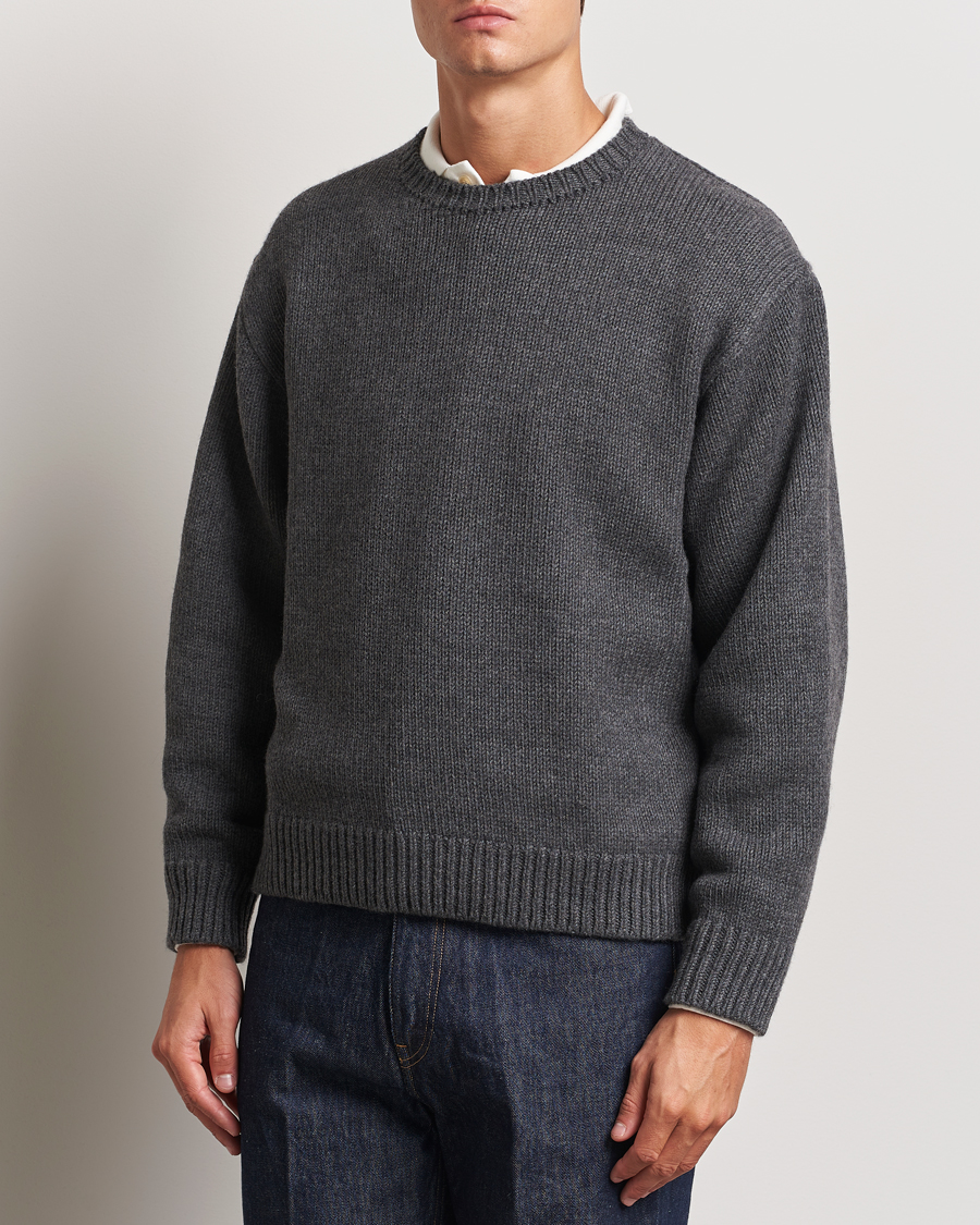 Homme |  | Auralee | Soft Wool Cord Pullover Charcoal