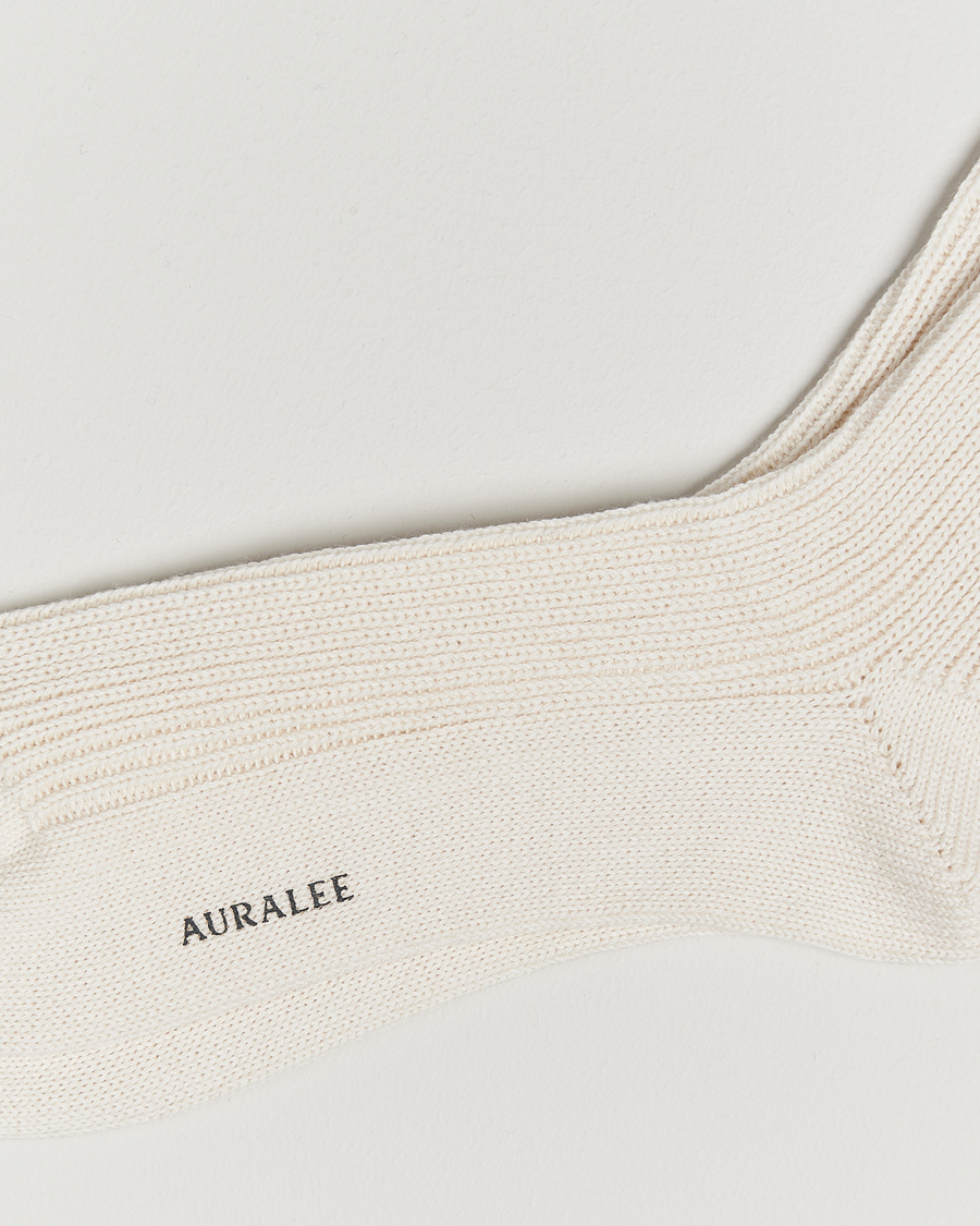 Homme |  | Auralee | Cotton/Cashmere Socks Ivory