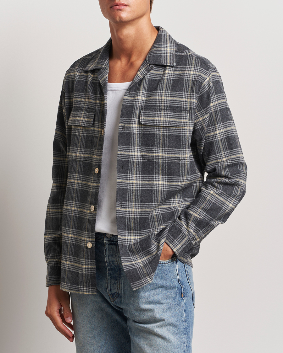 Homme |  | Sunflower | Flannel Pocket Shirt Grey Check