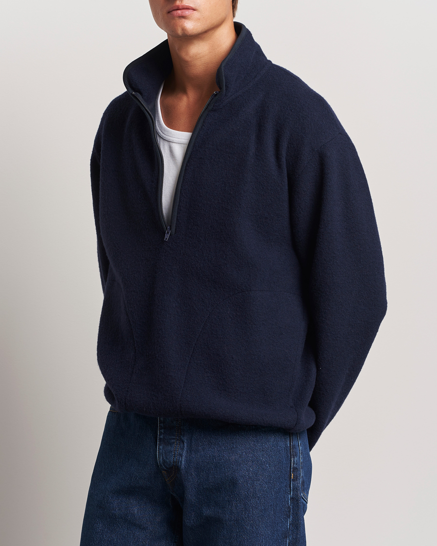 Homme | Sunflower | Sunflower | Wool Half Zip  Navy