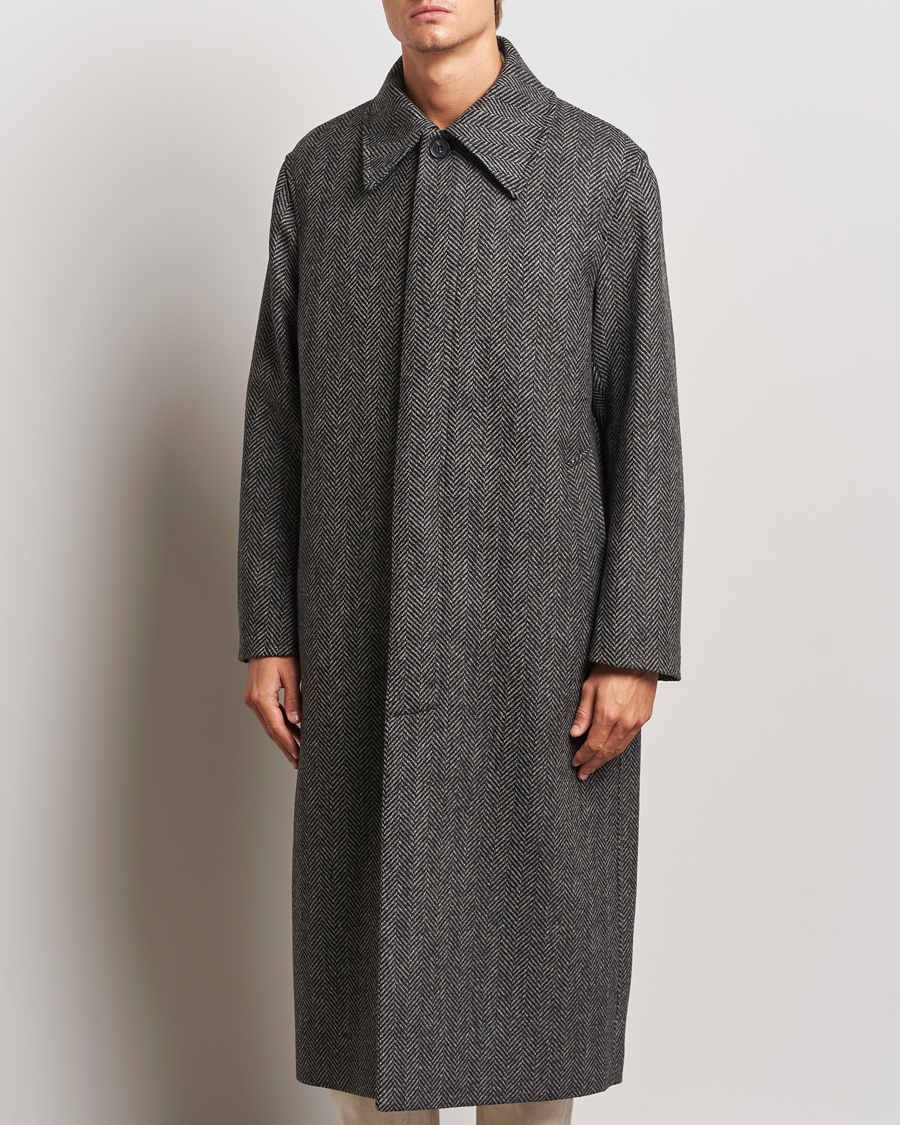 Homme | Sunflower | Sunflower | Herringbone Wool Coat Antracite