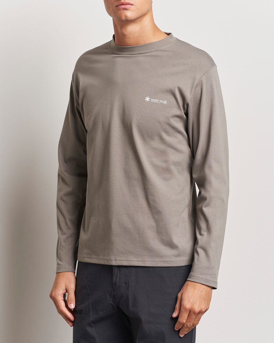 Homme |  | Snow Peak | Onepoint Long Sleeve T-Shirt Greige