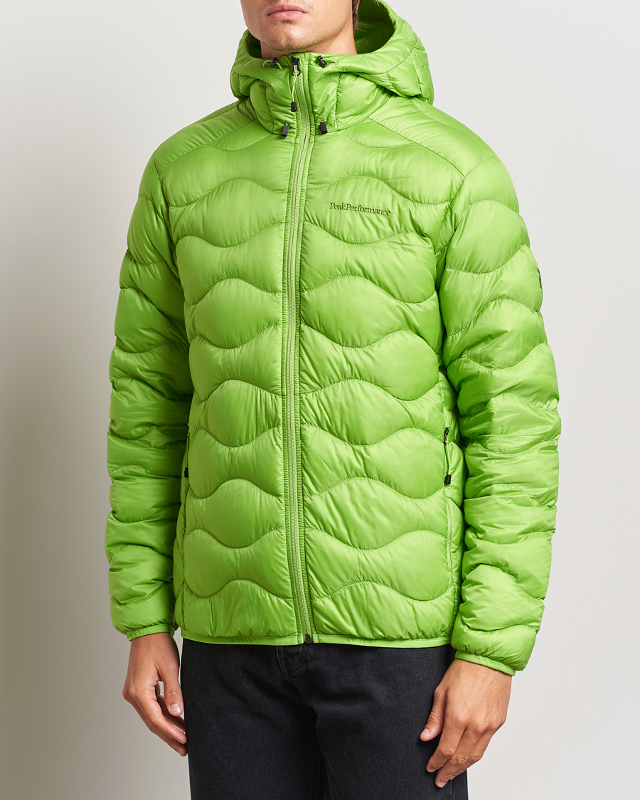 Homme |  | Peak Performance | Helium Down Hooded Jacket Stand Out Green