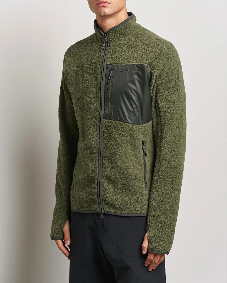 Homme | Pulls En Laine Polaire | Peak Performance | Pile Full Zip Pine Needle