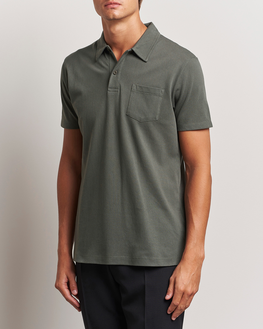 Homme |  | Sunspel | Riviera Polo Shirt Drill Green