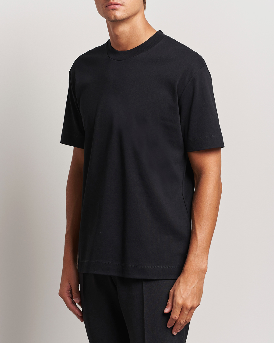 Homme |  | Sunspel | Heavyweight Mock Neck T-Shirt Black