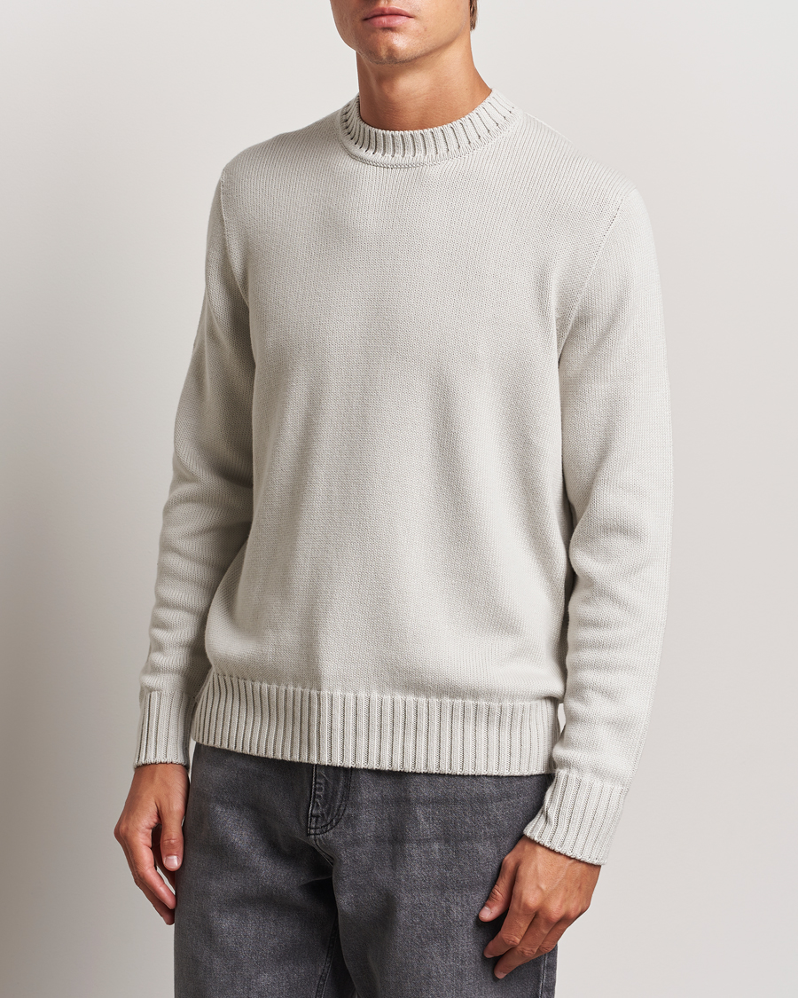 Homme |  | Sunspel | Mid Weight Cotton Crew Putty