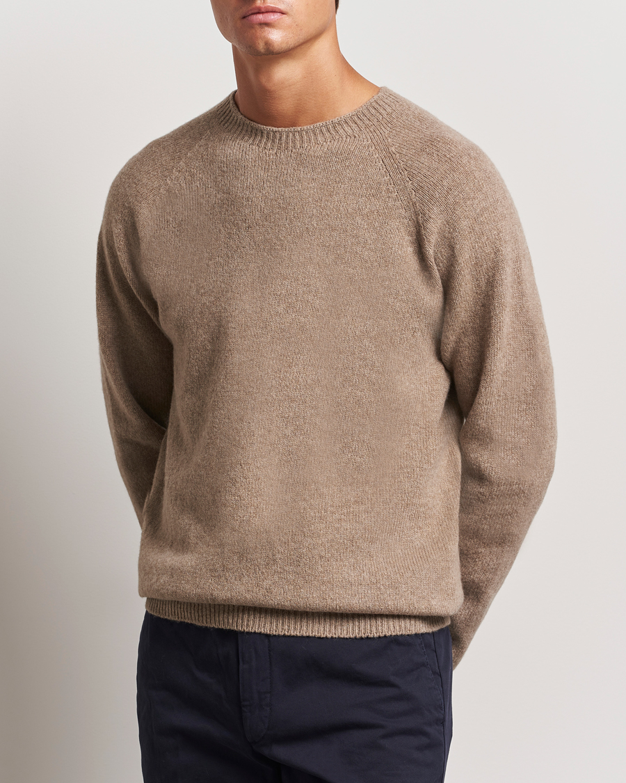 Homme |  | Sunspel | Lambswool Crewneck Sandstone