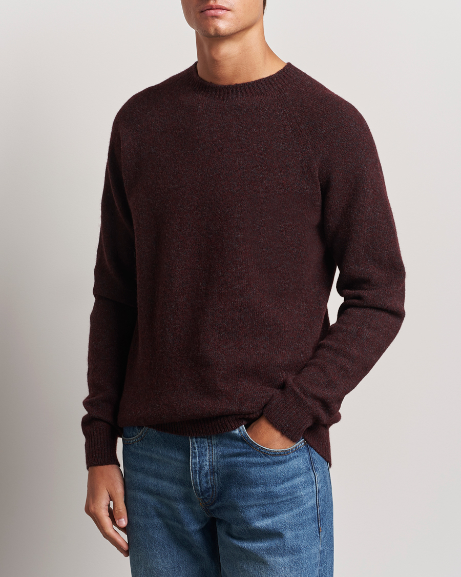 Homme |  | Sunspel | Lambswool Crewneck Port Twist