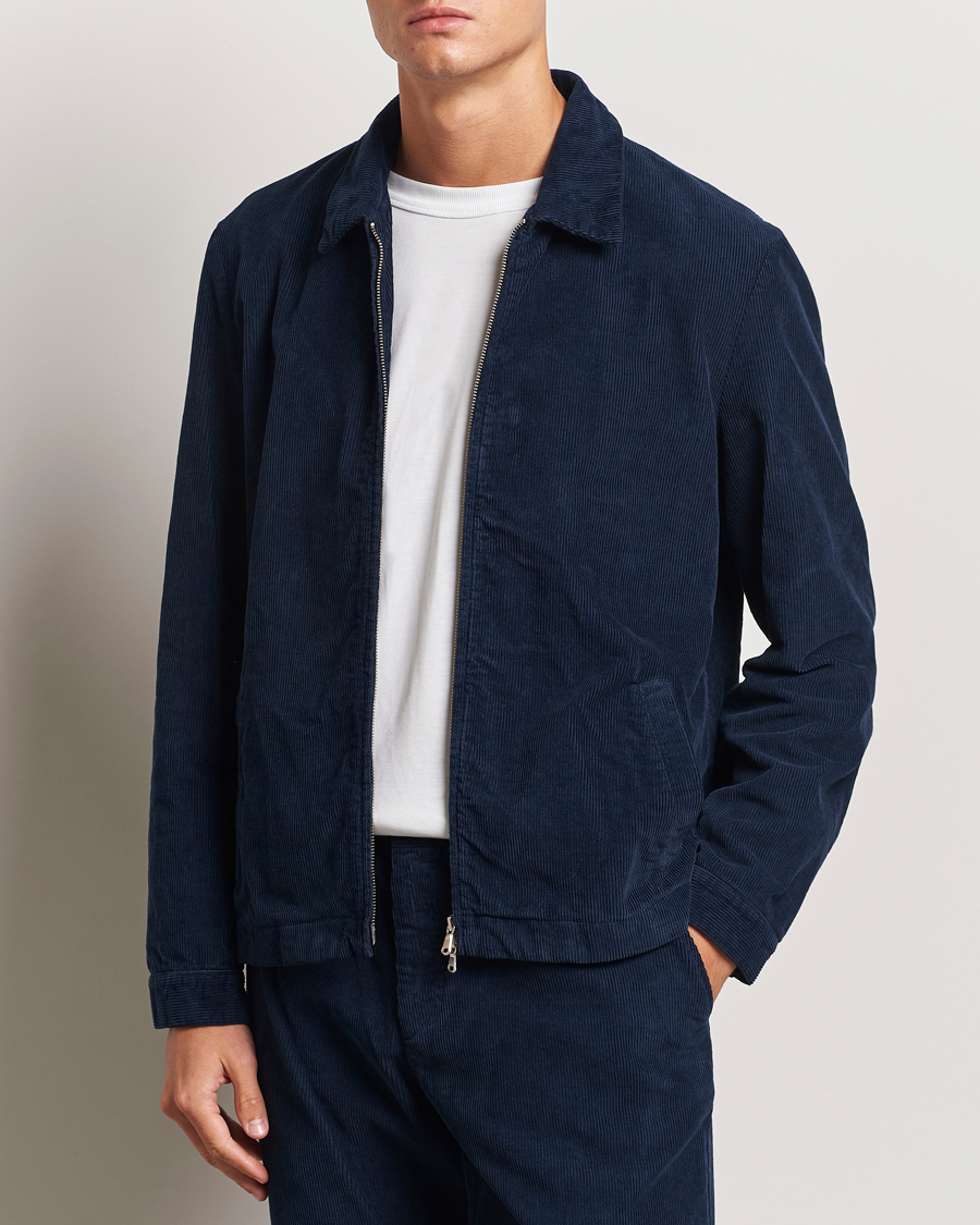 Homme | Duffle-coats | Sunspel | Corduroy Harrington Jacket Navy