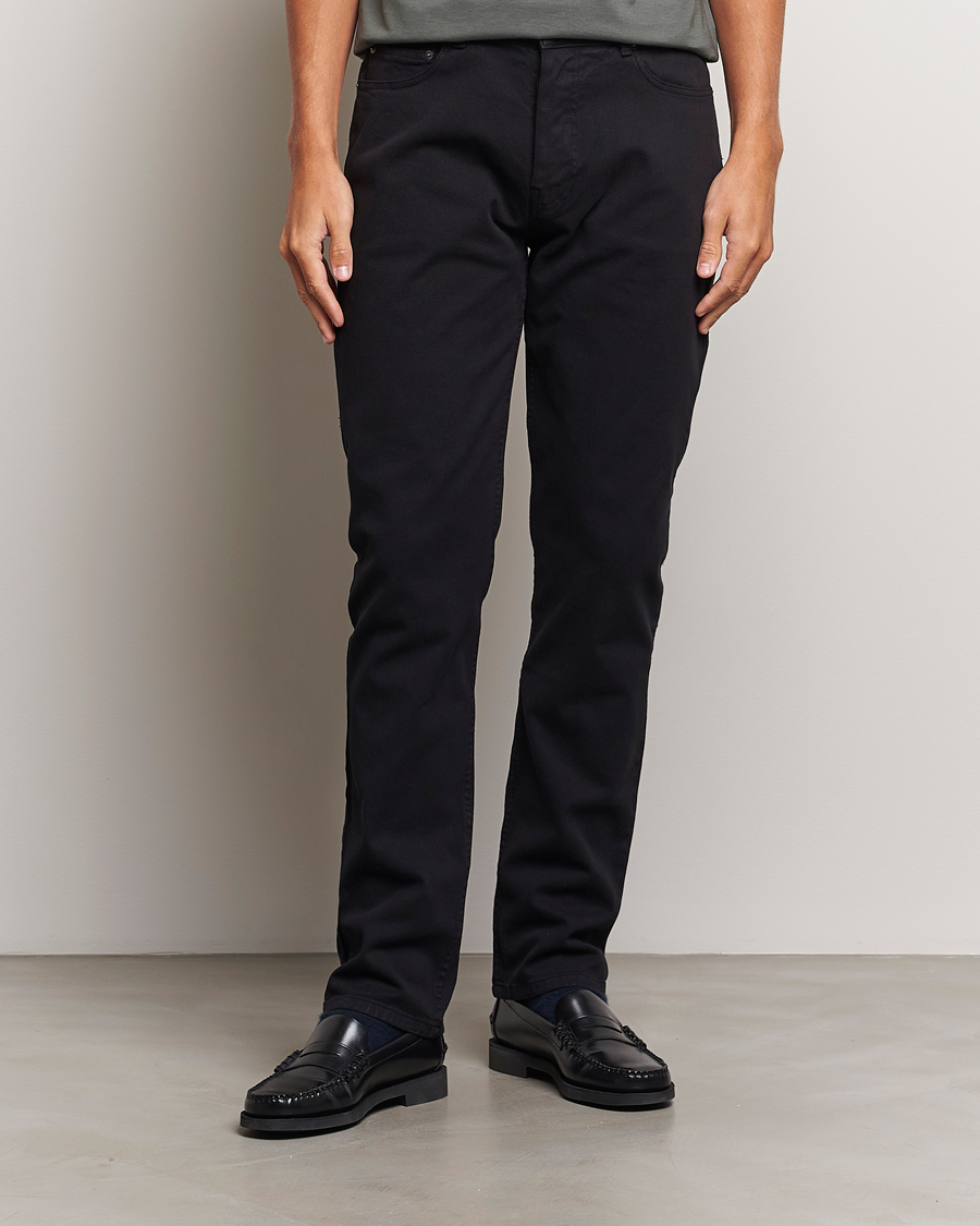 Homme |  | Sunspel | Five Pocket Cotton Twill Trousers Black