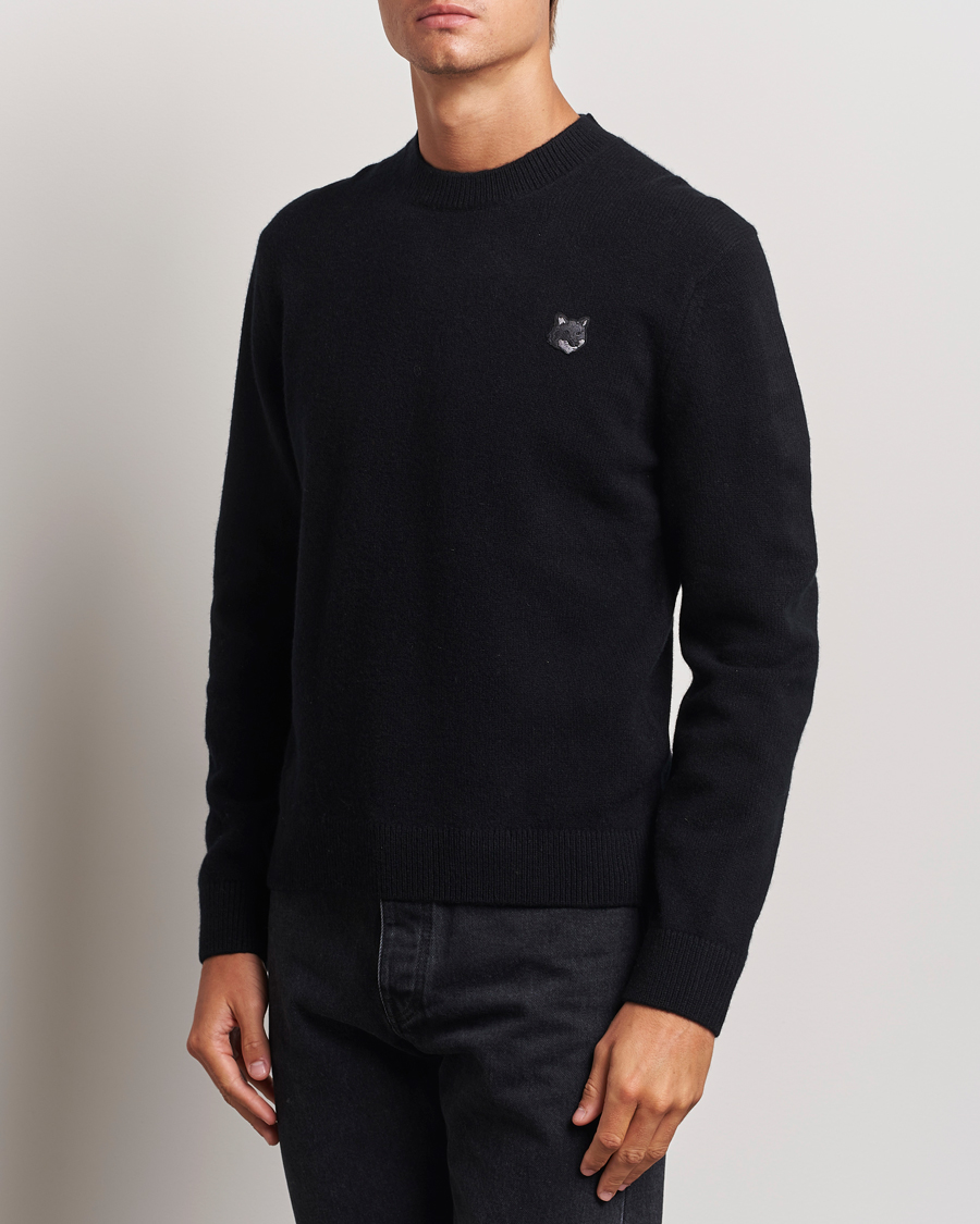 Homme |  | Maison Kitsuné | Bold Fox Lambswool Crew Neck Black