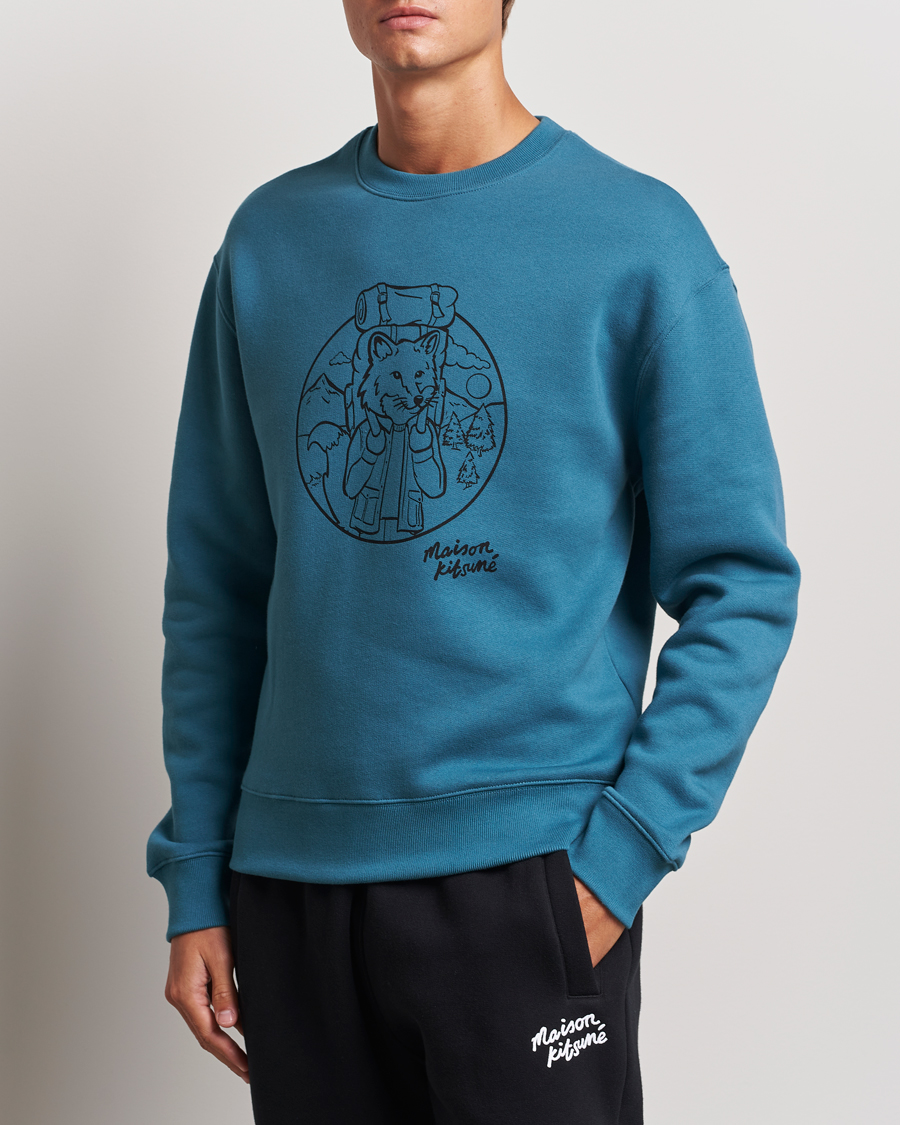 Homme |  | Maison Kitsuné | Ramblin Fox Sweatshirt Lake Blue