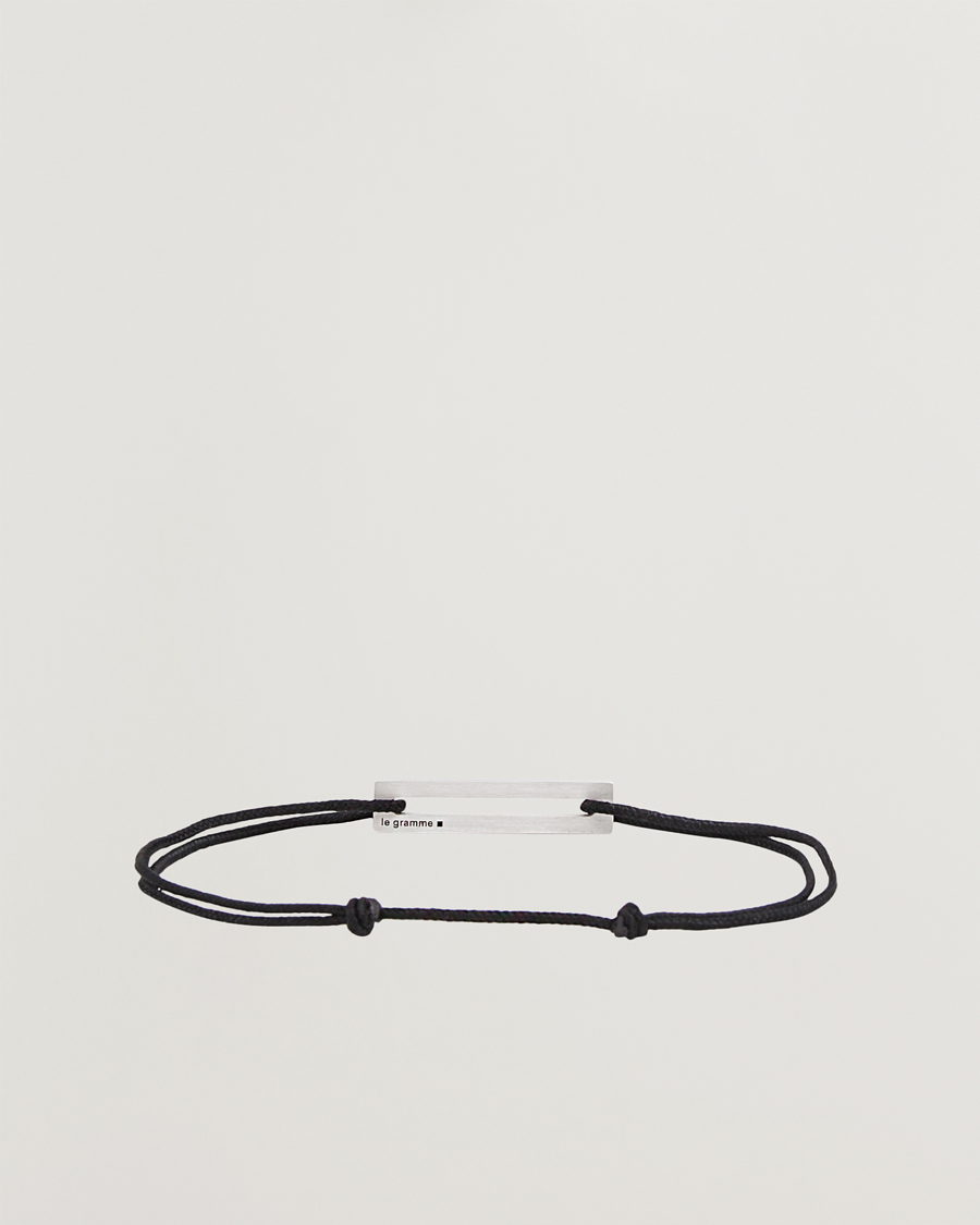 Homme | Bracelets | LE GRAMME | Lacquered Cord Bracelet Black