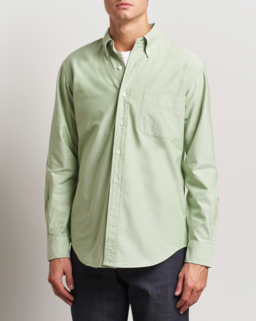 Homme |  | Kamakura Shirts | Vintage Ivy Oxford Button Down Shirt Green